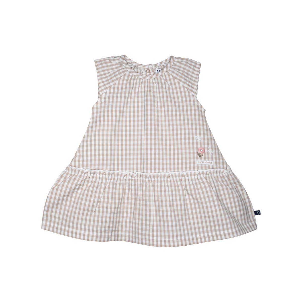 Robe leilou manches courtes bebe beige, SUCRE D'ORGE
