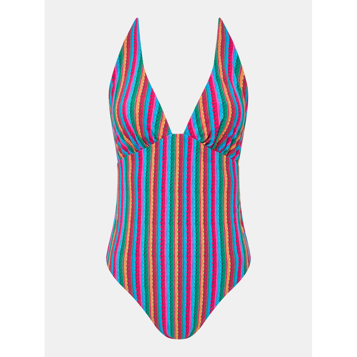 Maillot de bain 1 pièce sans armature plongeant EASY POP rainbow, CHANTELLE PULP