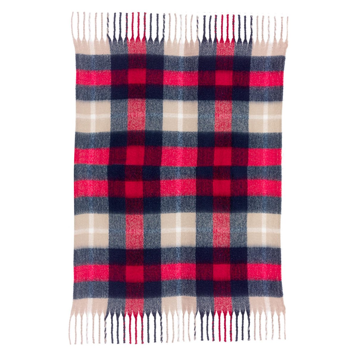 Plaid tartan recyclé Isabel marine, VIVARAISE