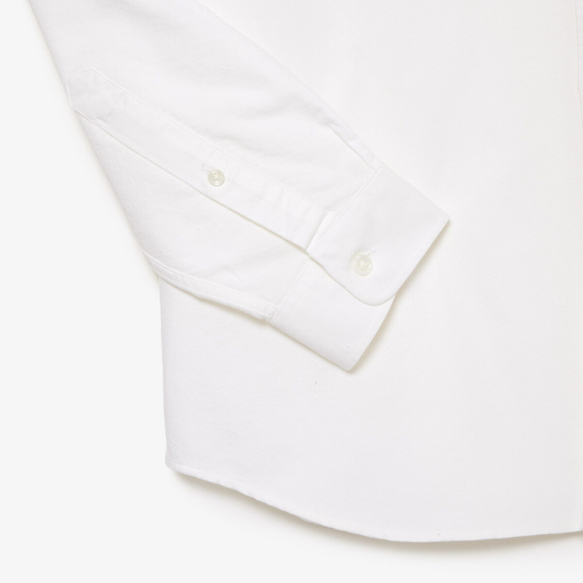 Embroidered Logo Oxford Shirt in Cotton with Long Sleeves white, LACOSTE