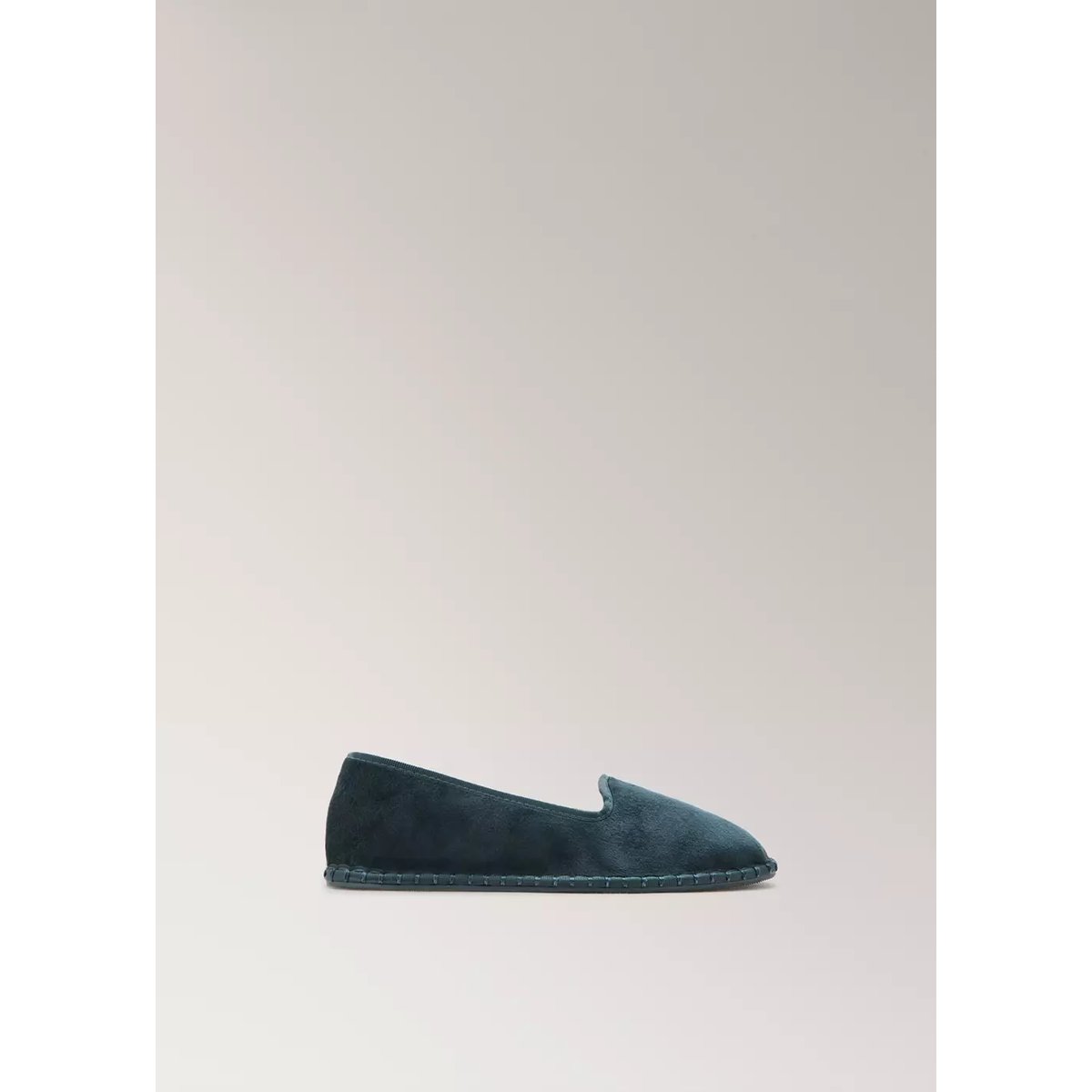Chaussons en velours bleu marine, MANGO