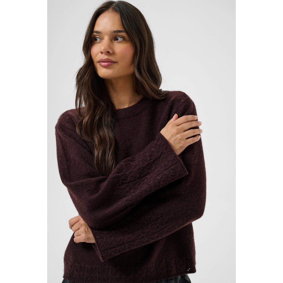 Pullover tricoté marron fudge, KAFFE
