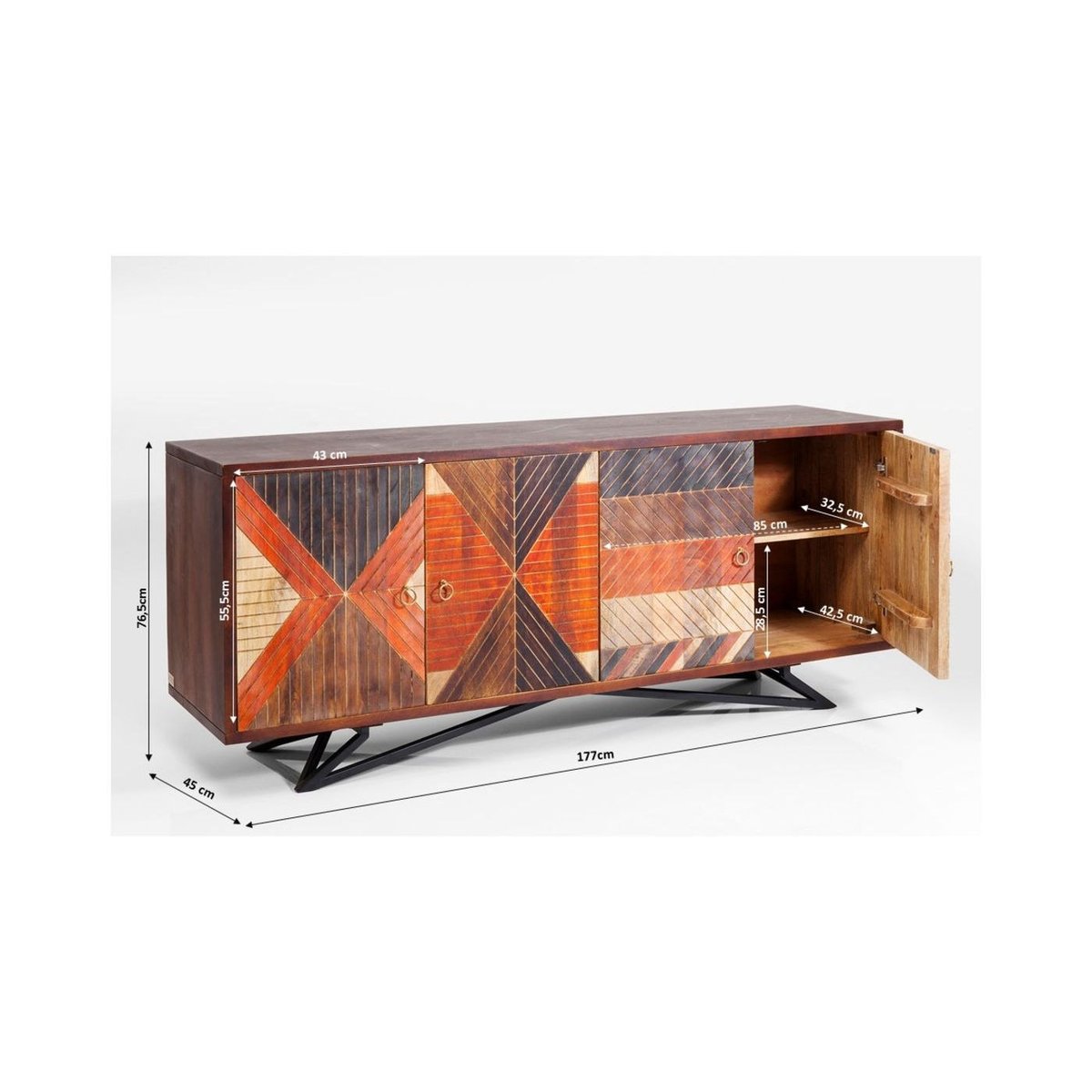 Buffet en manguier sculpté, TOMAHAWK marron, KARE DESIGN