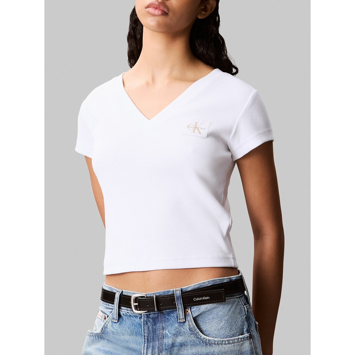 Short Sleeve T-Shirt with V-Neck 90010465, CALVIN KLEIN JEANS