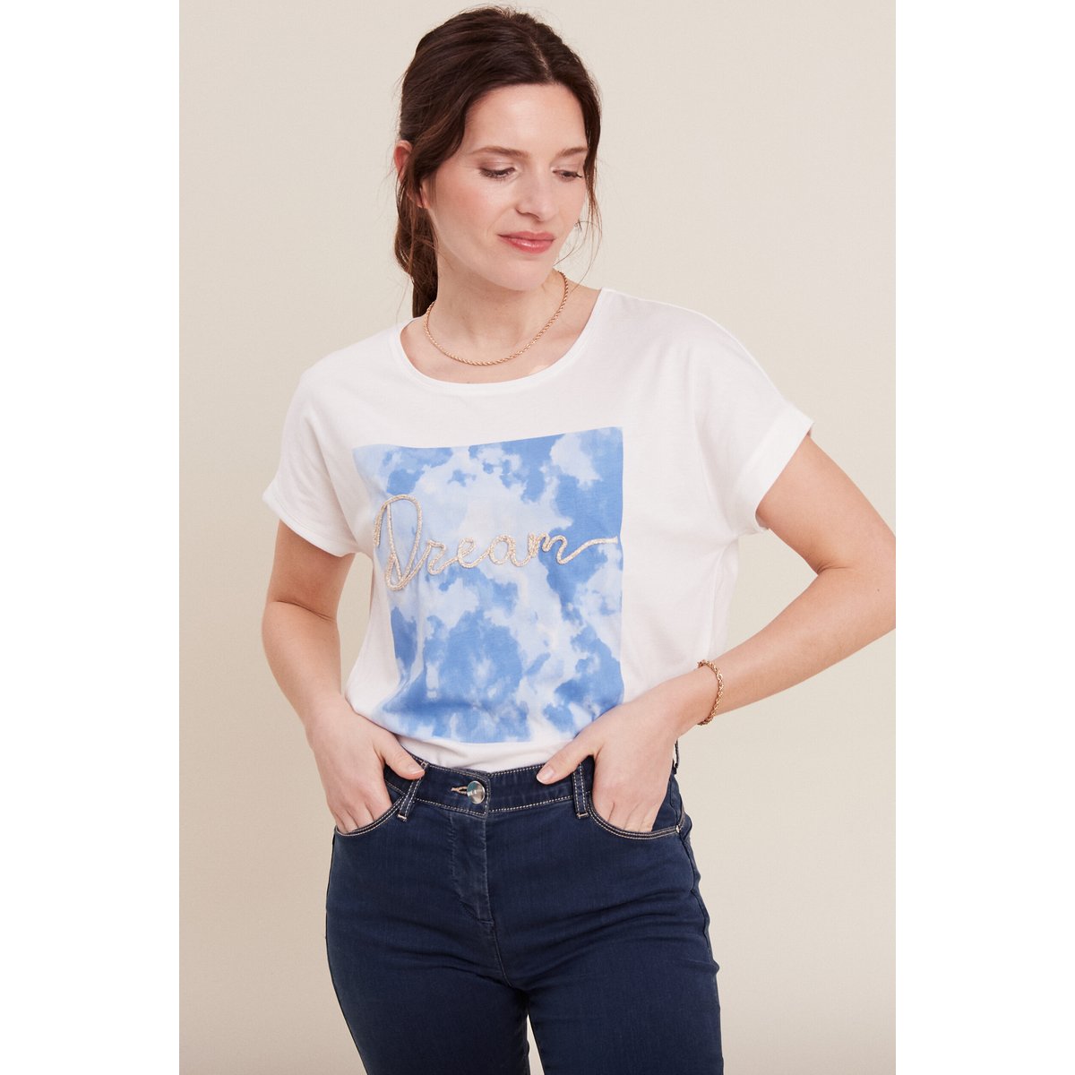 T-shirt manches courtes ecru, BREAL