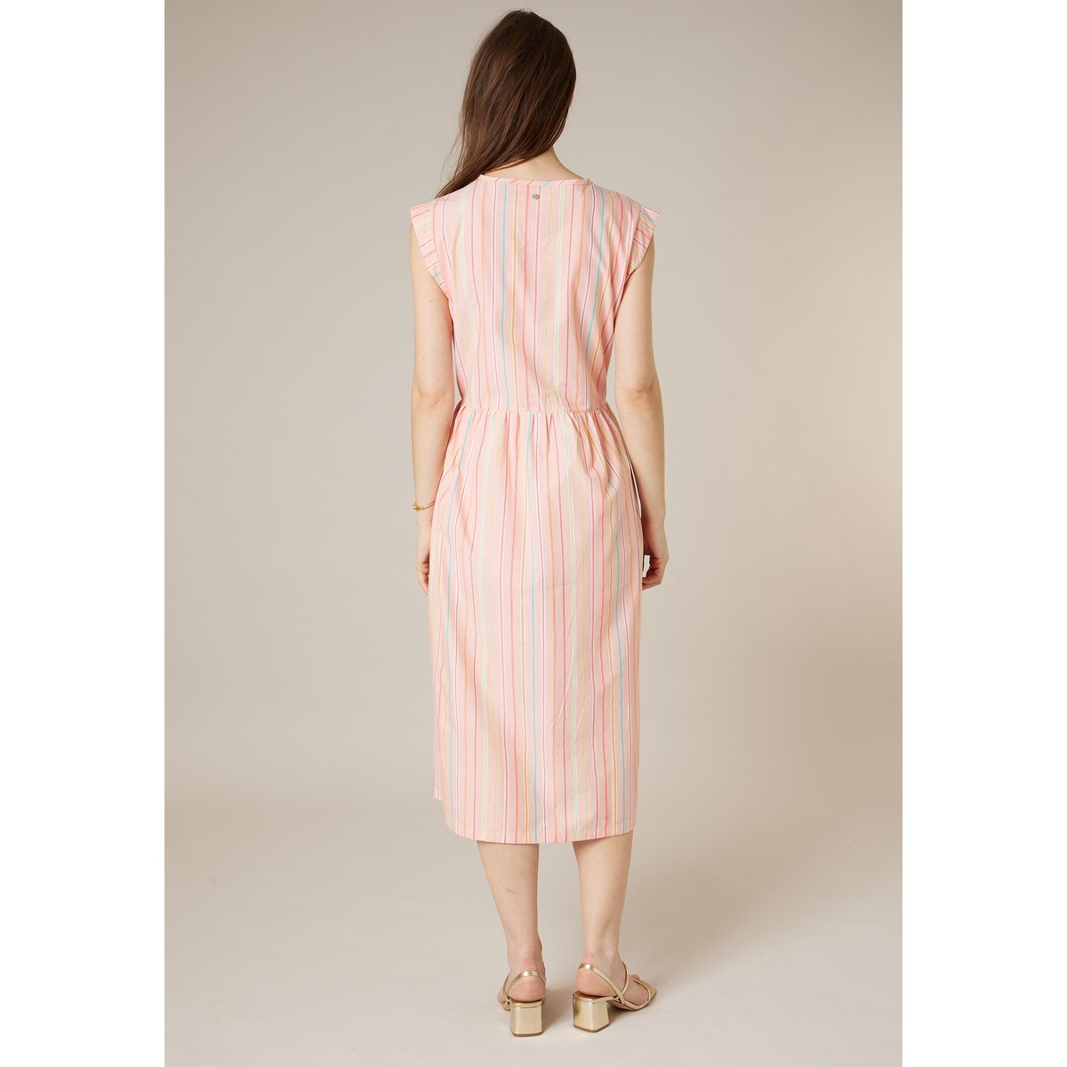Robe babydoll femme en 100% coton BABETH peach, DEELUXE