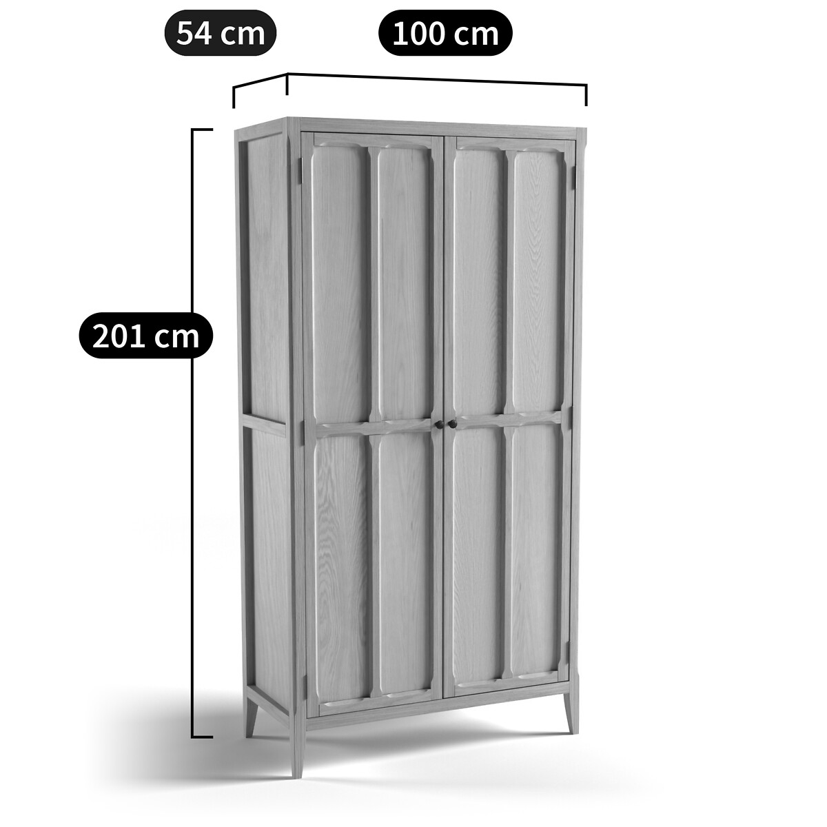 Eugénie 2-Door Wardrobe light grey, LA REDOUTE INTERIEURS