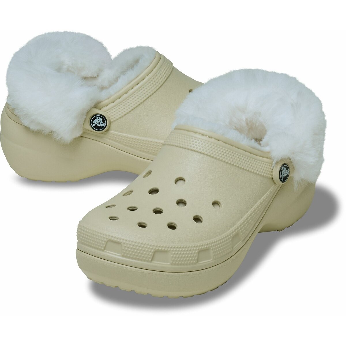 Classic Platform Clogs with Faux Fur Lining beige, CROCS