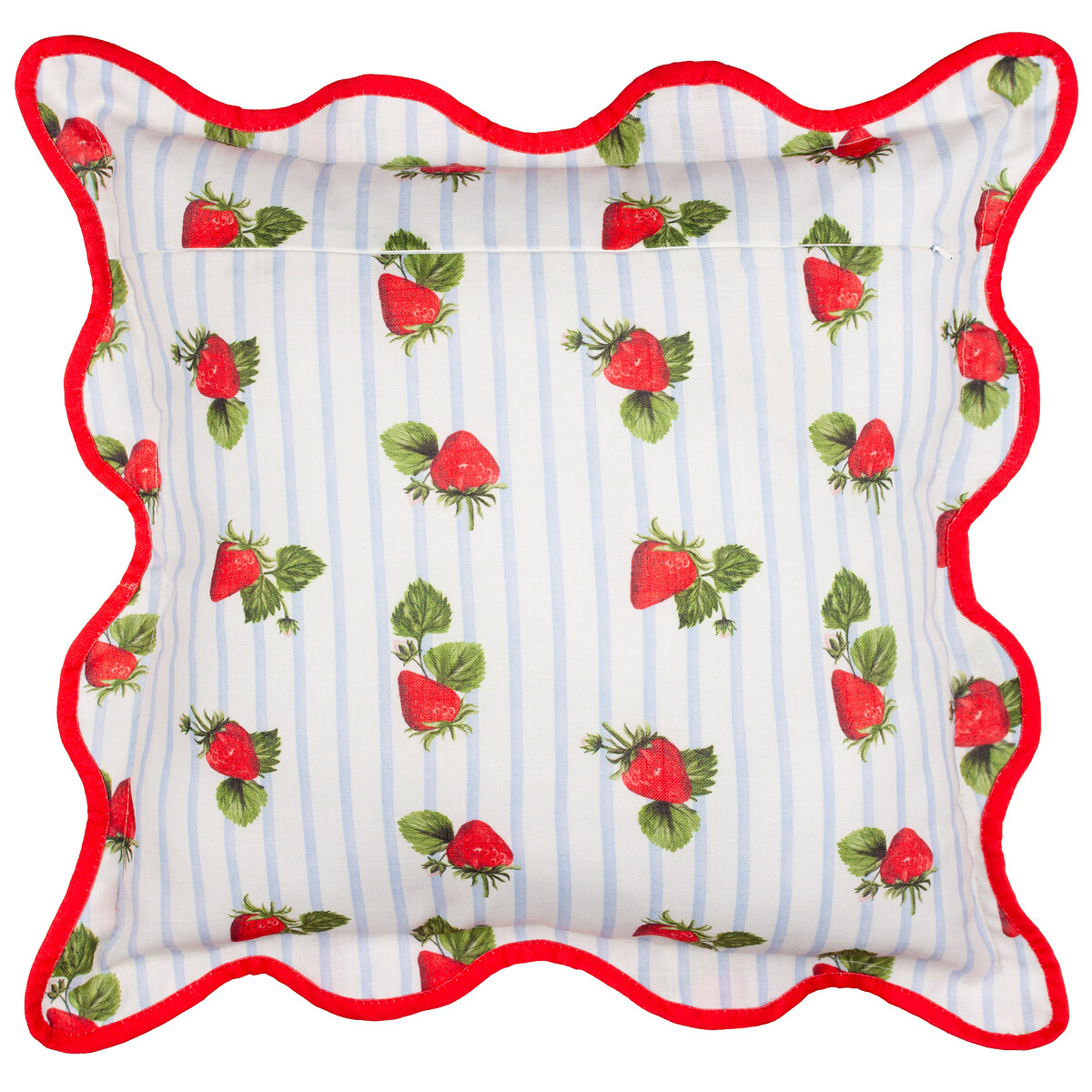 Fruits Strawberries Striped Outdoor Cushion blue, FURN.