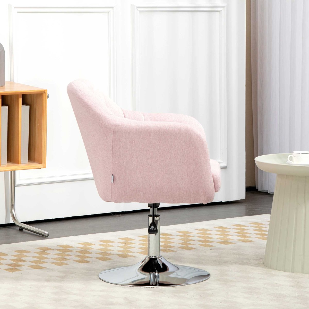 Accent Chair Lin (100% polyester) Rose rose, HOMCOM