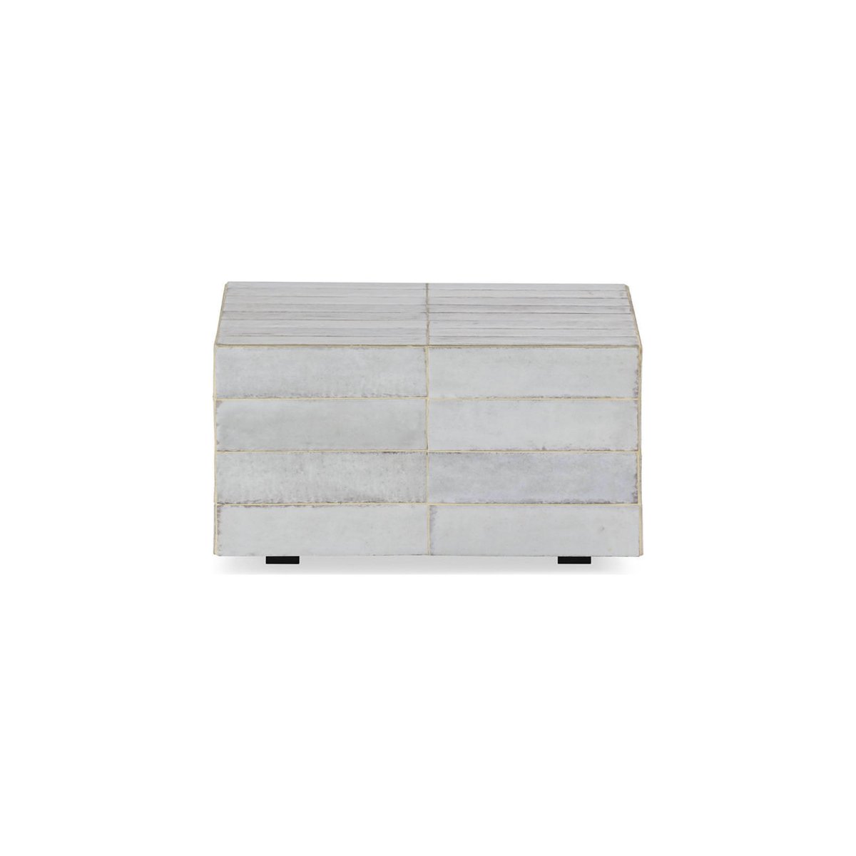 Table basse carrée en céramique blanc nuancé, RECOLLECTION