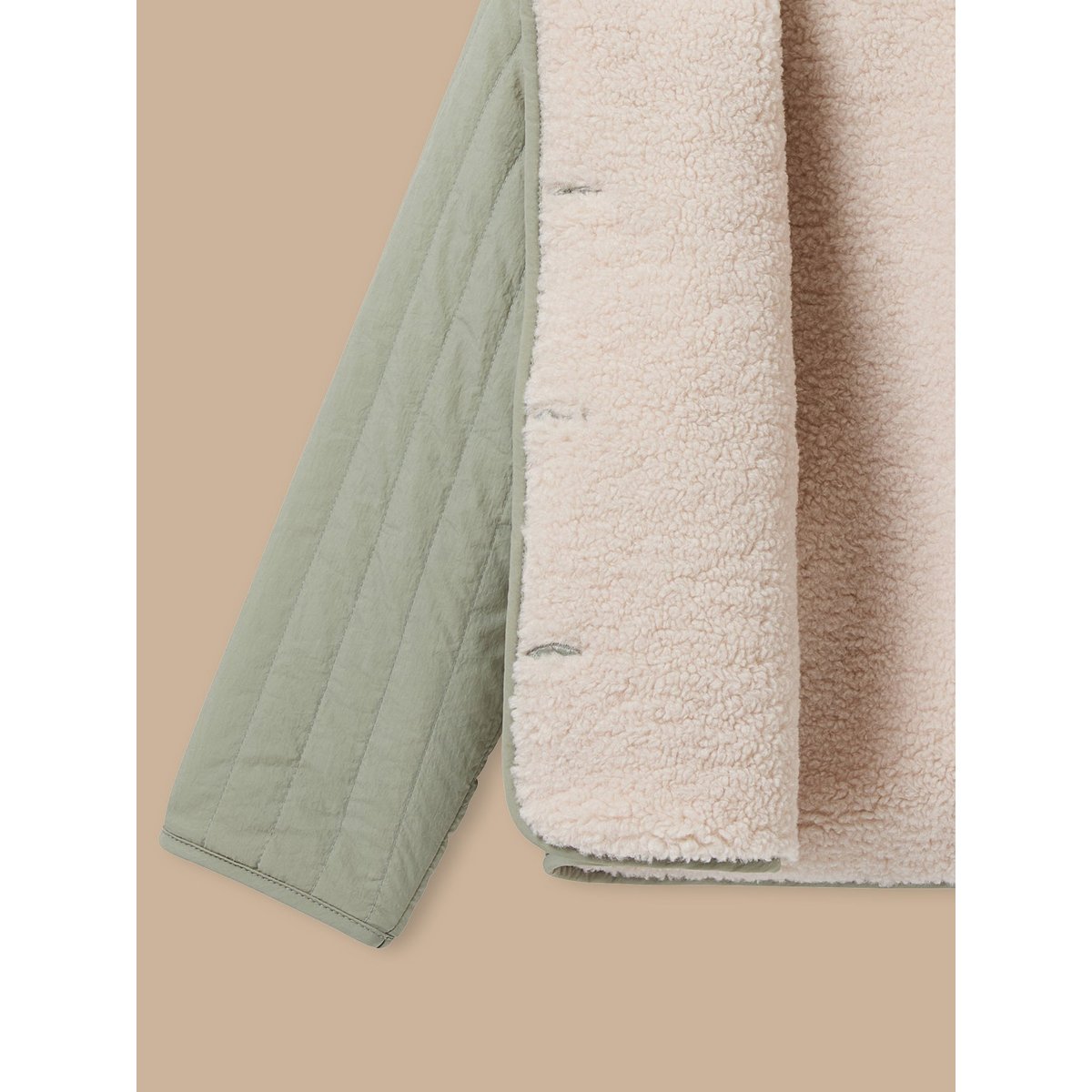Veste matelassée col sherpa vert d'eau, CYRILLUS