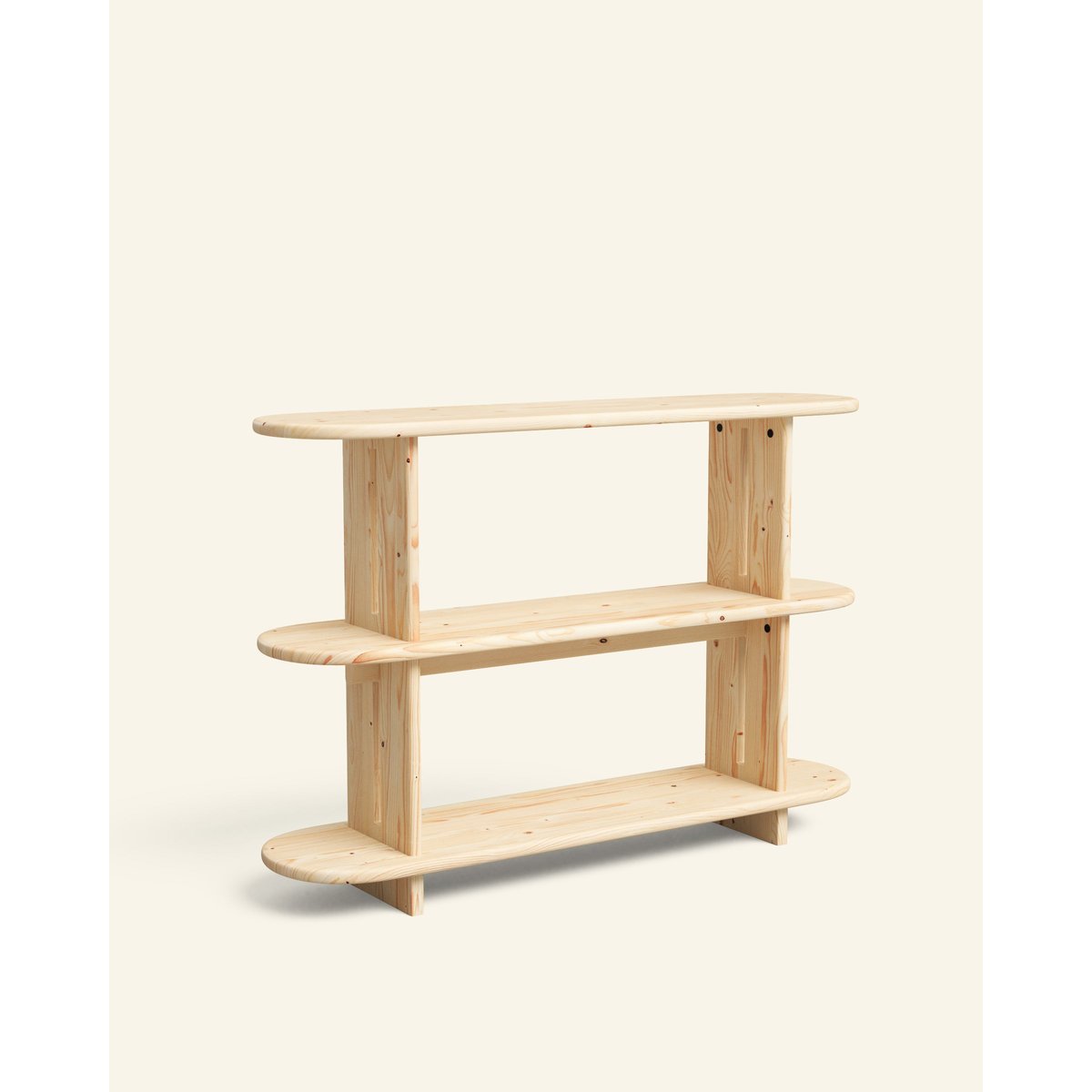 Bibliothèque en sapin marron clair 120 cm - TESA naturel, HANNUN