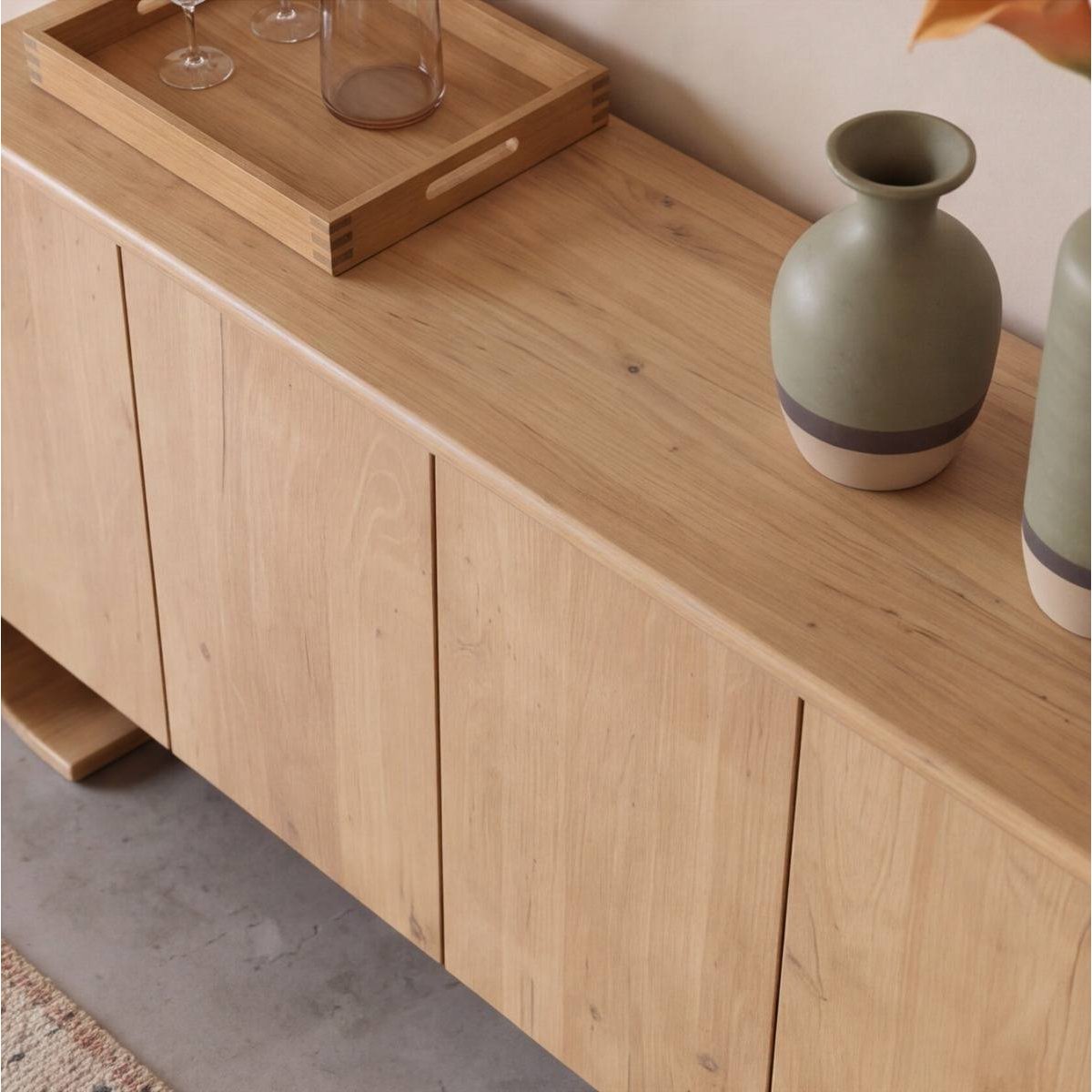 Buffet 4 portes en bois de manguier CHAD bois clair, MADE IN MEUBLES