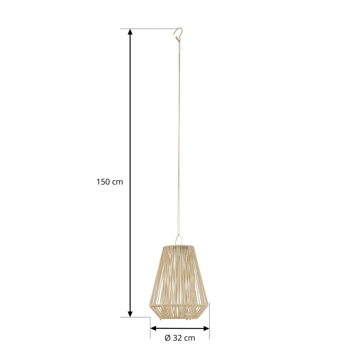 Lampe solaire  moderneLED, Austas beige, noir, LINDBY