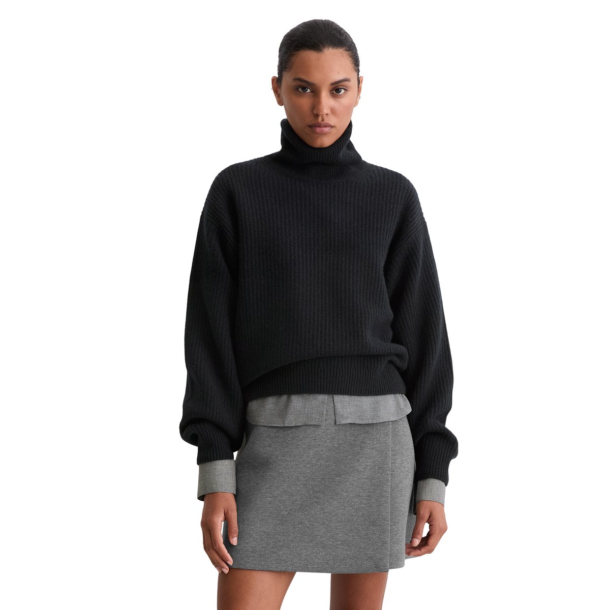 Pull en maille relaxed en mélange moelleux de laine mérinos bleu foncé, MARC O'POLO