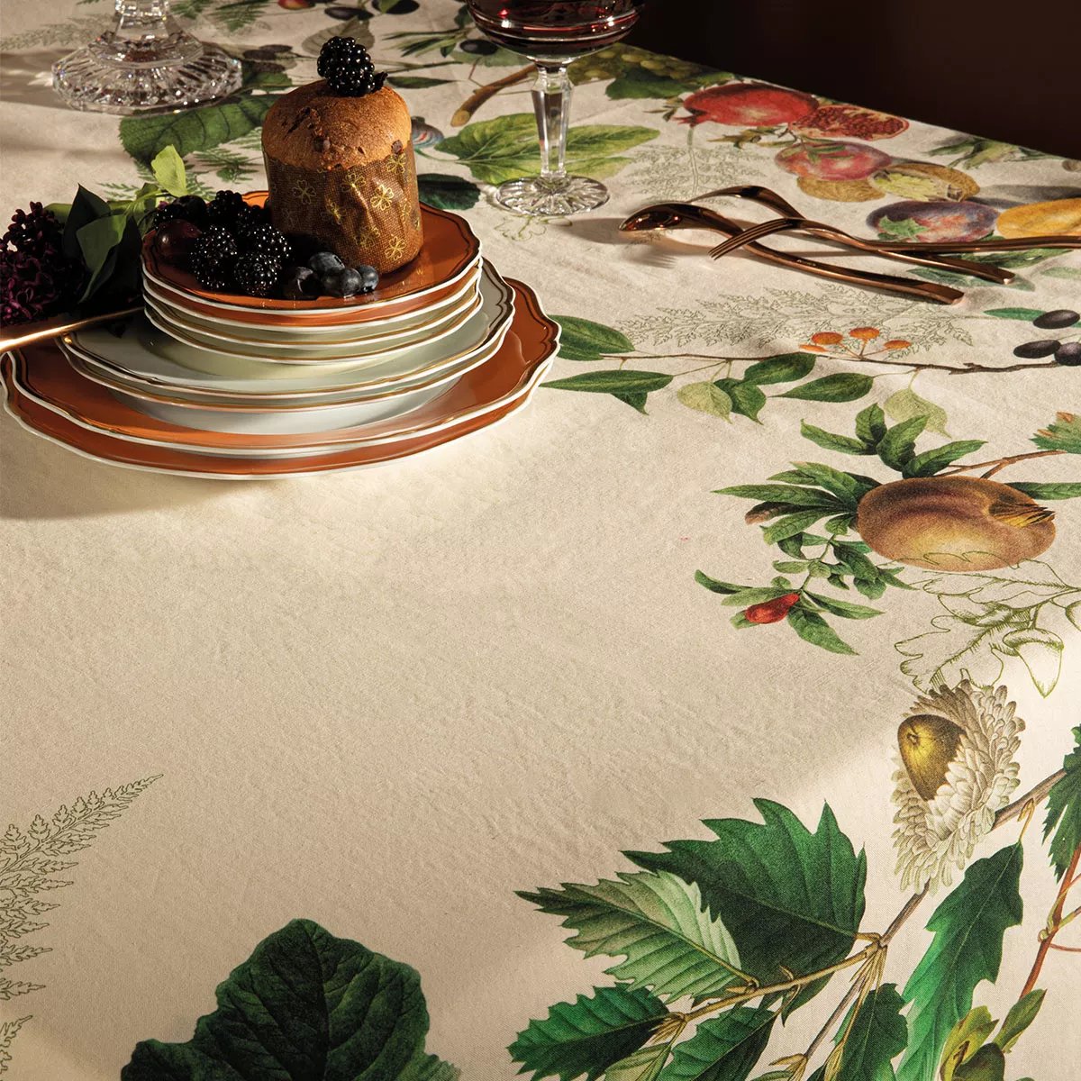 Serviette lin & coton lavé ABONDANCE D'AUTOMNE naturel, GARNIER THIEBAUT
