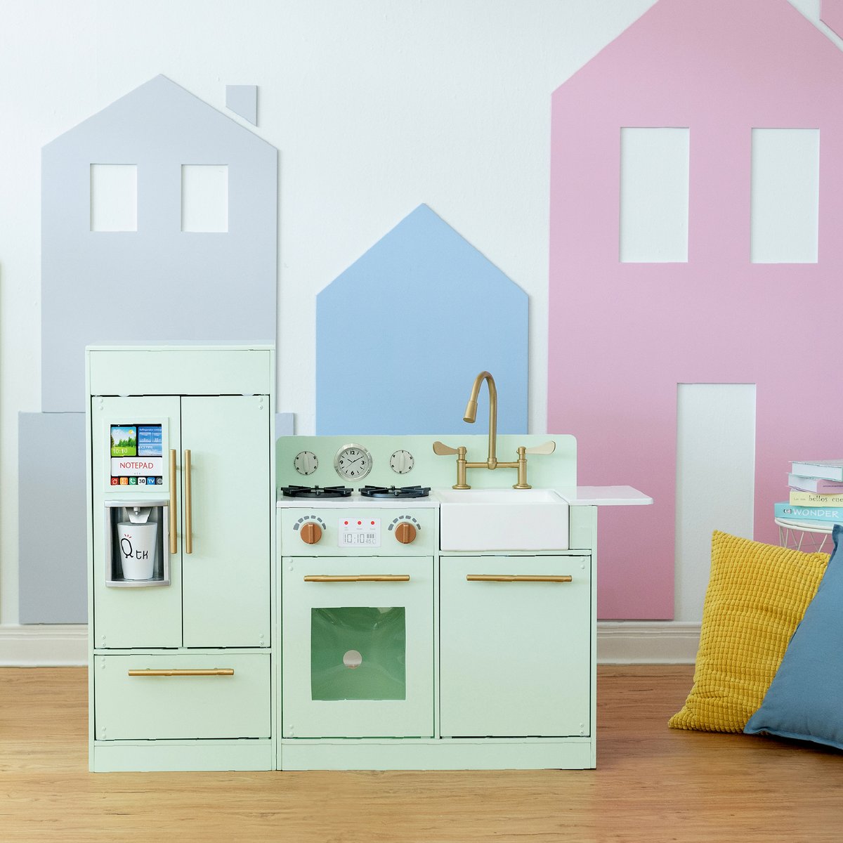 Cuisine Jeu Enfant Dînette Menthe LITTLE CHEF vert, TEAMSON KIDS