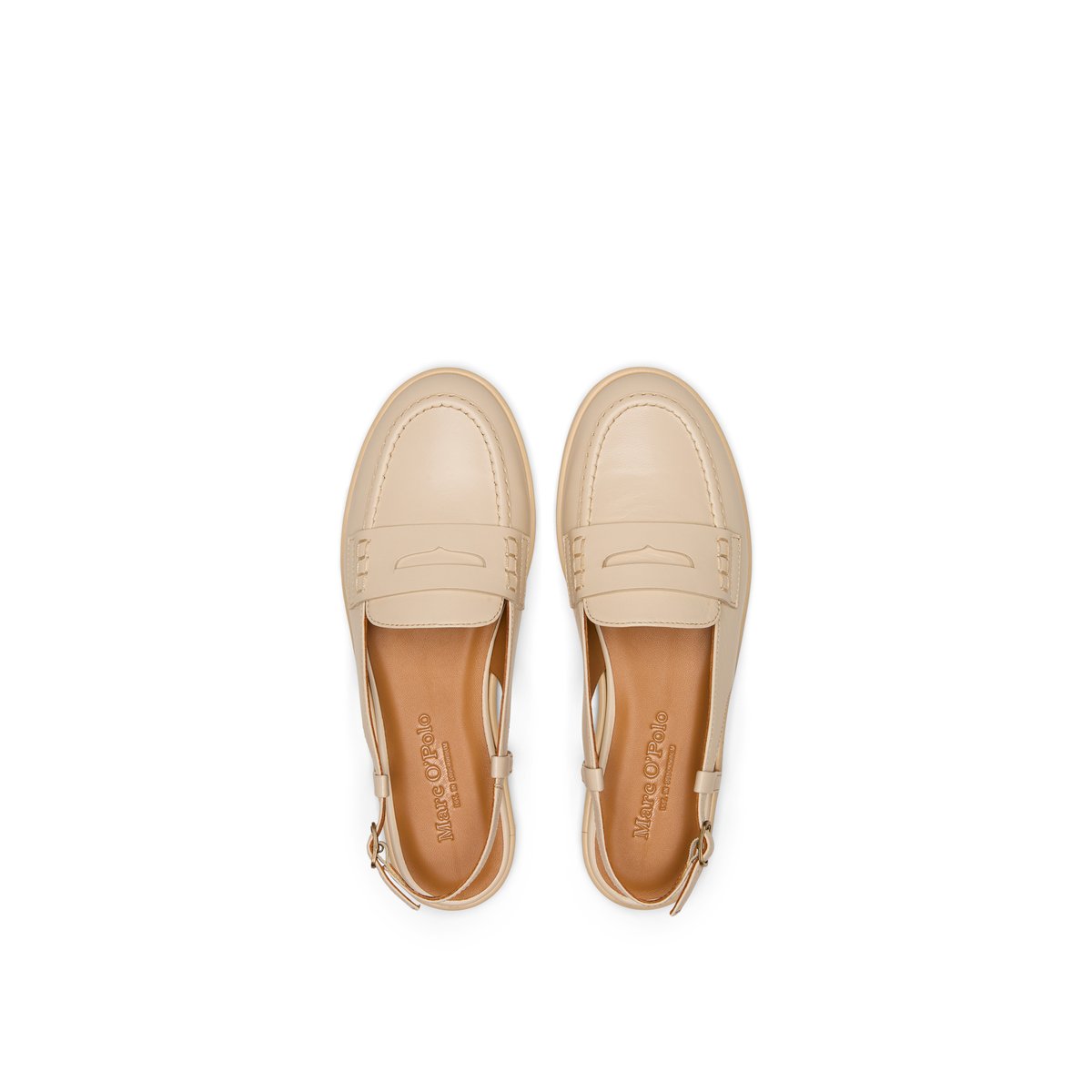 Molette slingback modèle Alva avec bord élastique au talon beige, MARC O'POLO