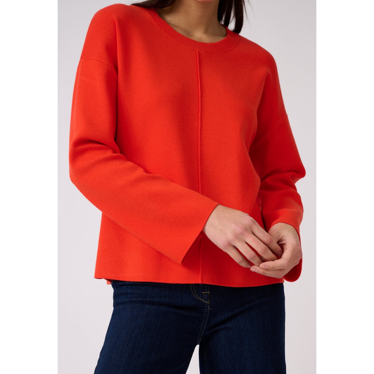 Pull manches pagode rouge orange, DAMART