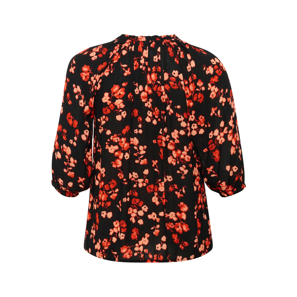 Blouse à manches longues imprimé red flower, KAFFE CURVE