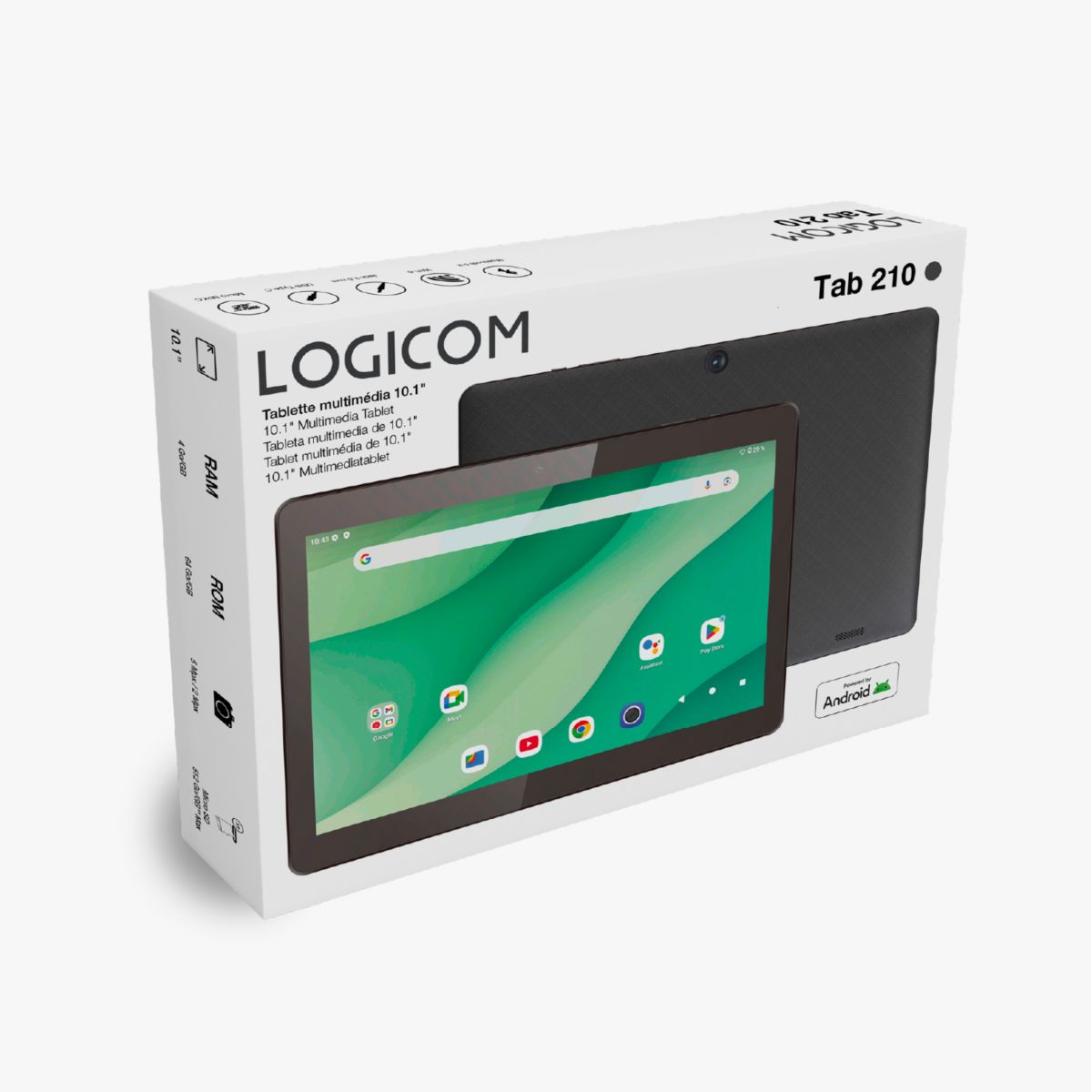 Tablette Android Tab 210 Noir 64Go noir, LOGICOM