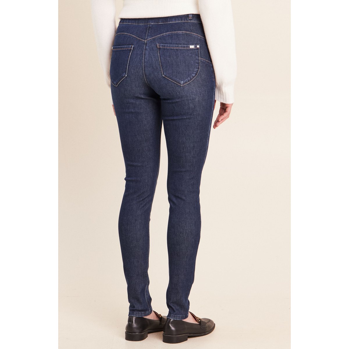 Jean ajusté taille haute stretch denim brut, BREAL