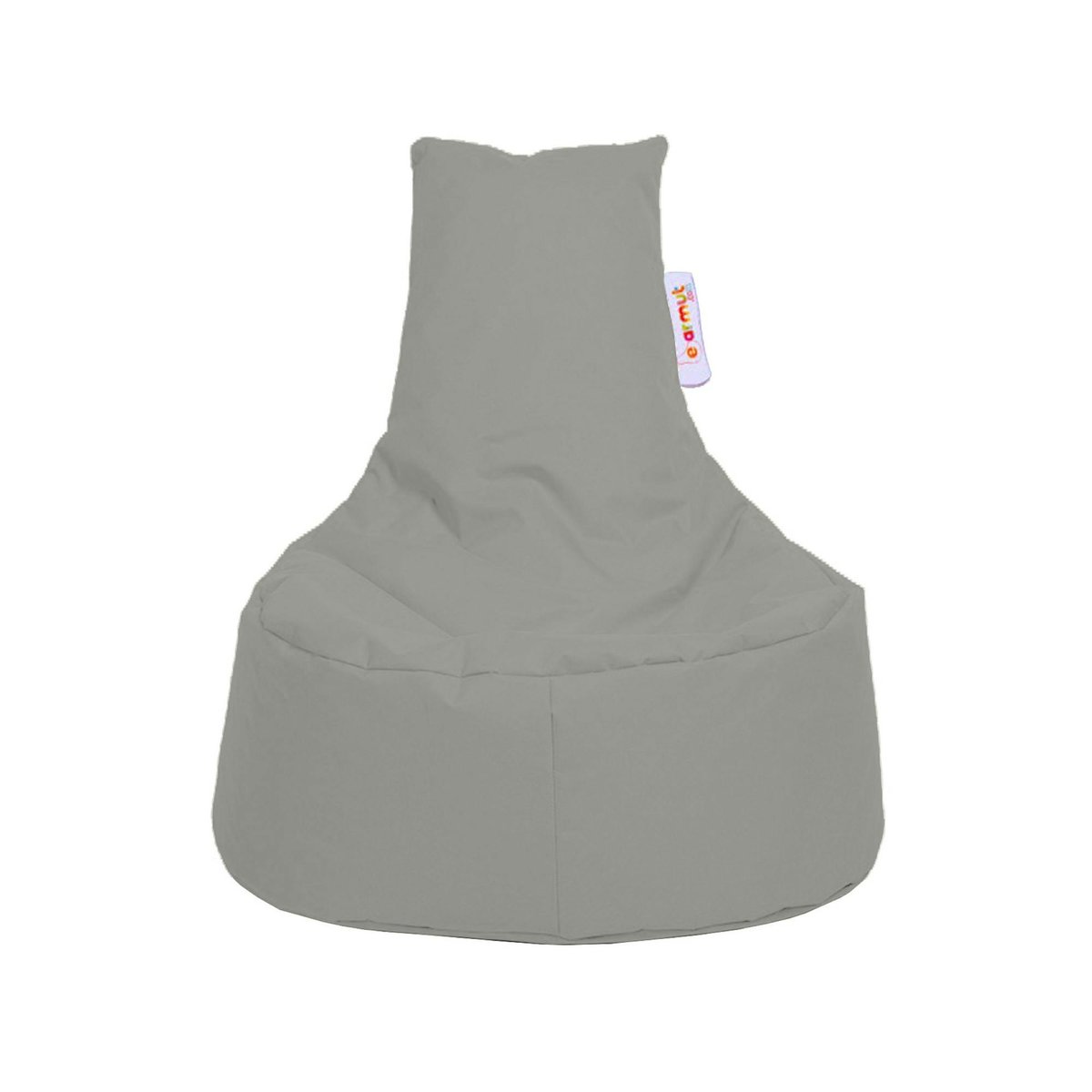 Pouf d'extérieur avec dossier, tissu imperméable ARTA gris, PIER IMPORT