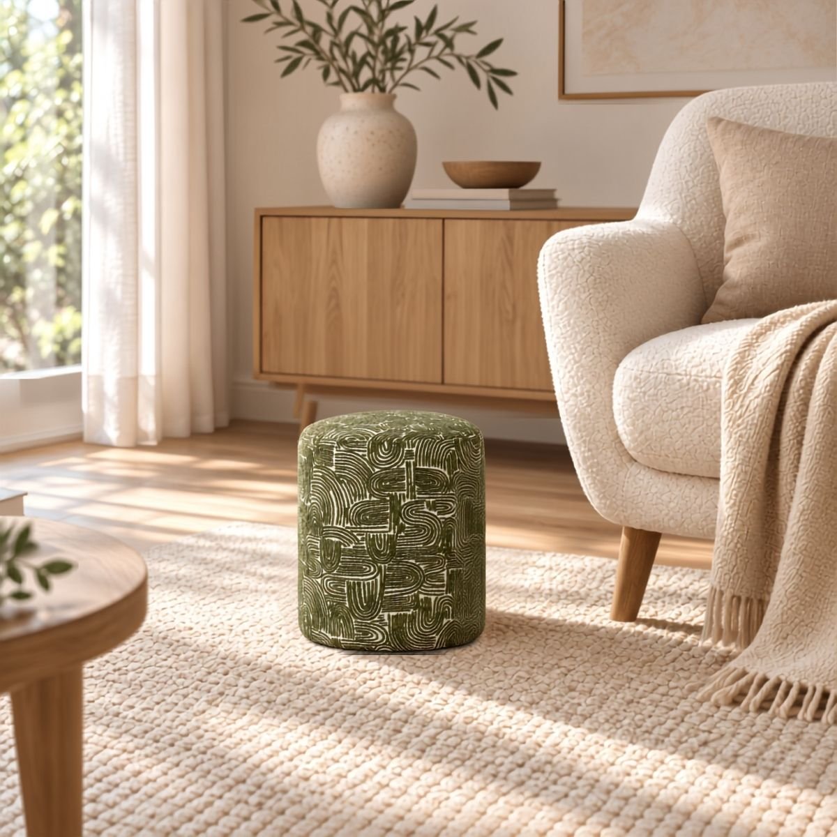 Tabouret GROOVE vert, MICA DECORATIONS