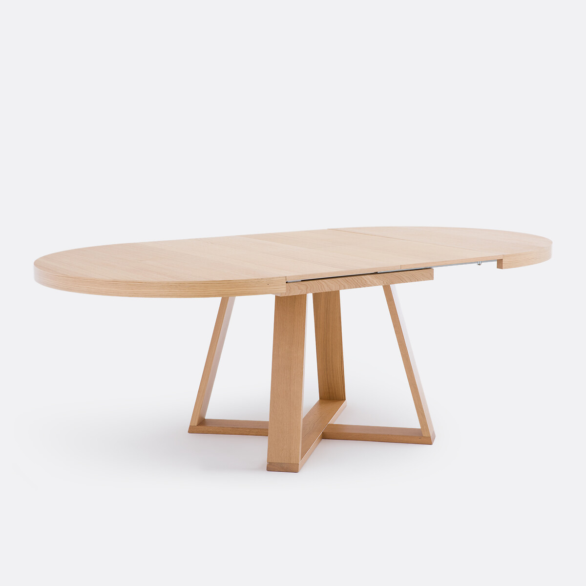 Mesa de jantar, redonda, extensível, em carvalho e folheado, 4 a 10 lugares, ULMU cor carvalho, LA REDOUTE INTERIEURS