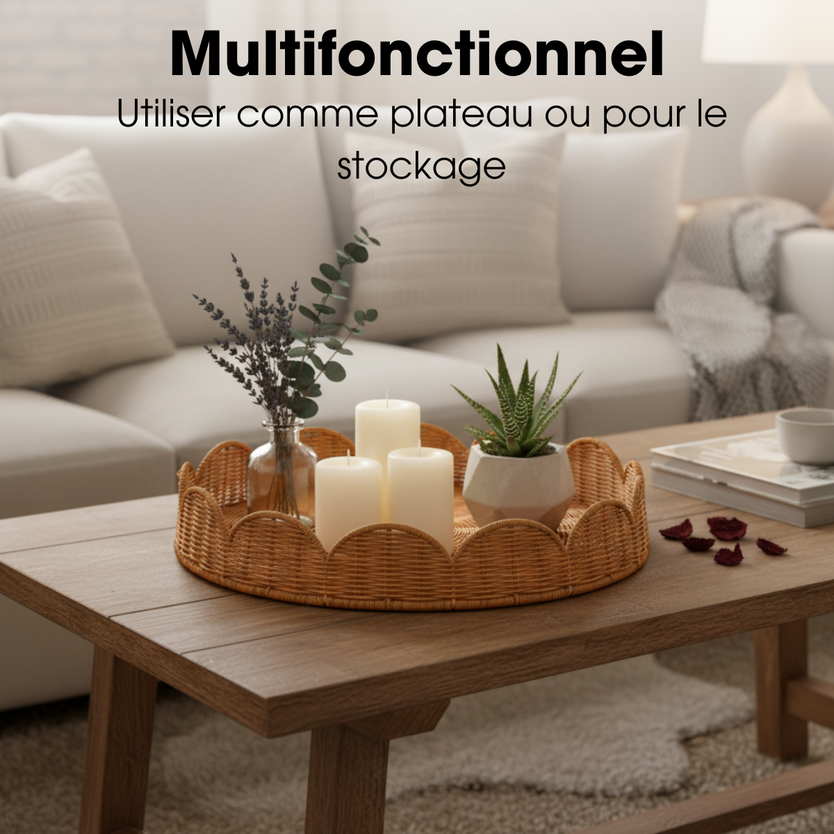 Plateau ELETA marron clair, MICA DECORATIONS