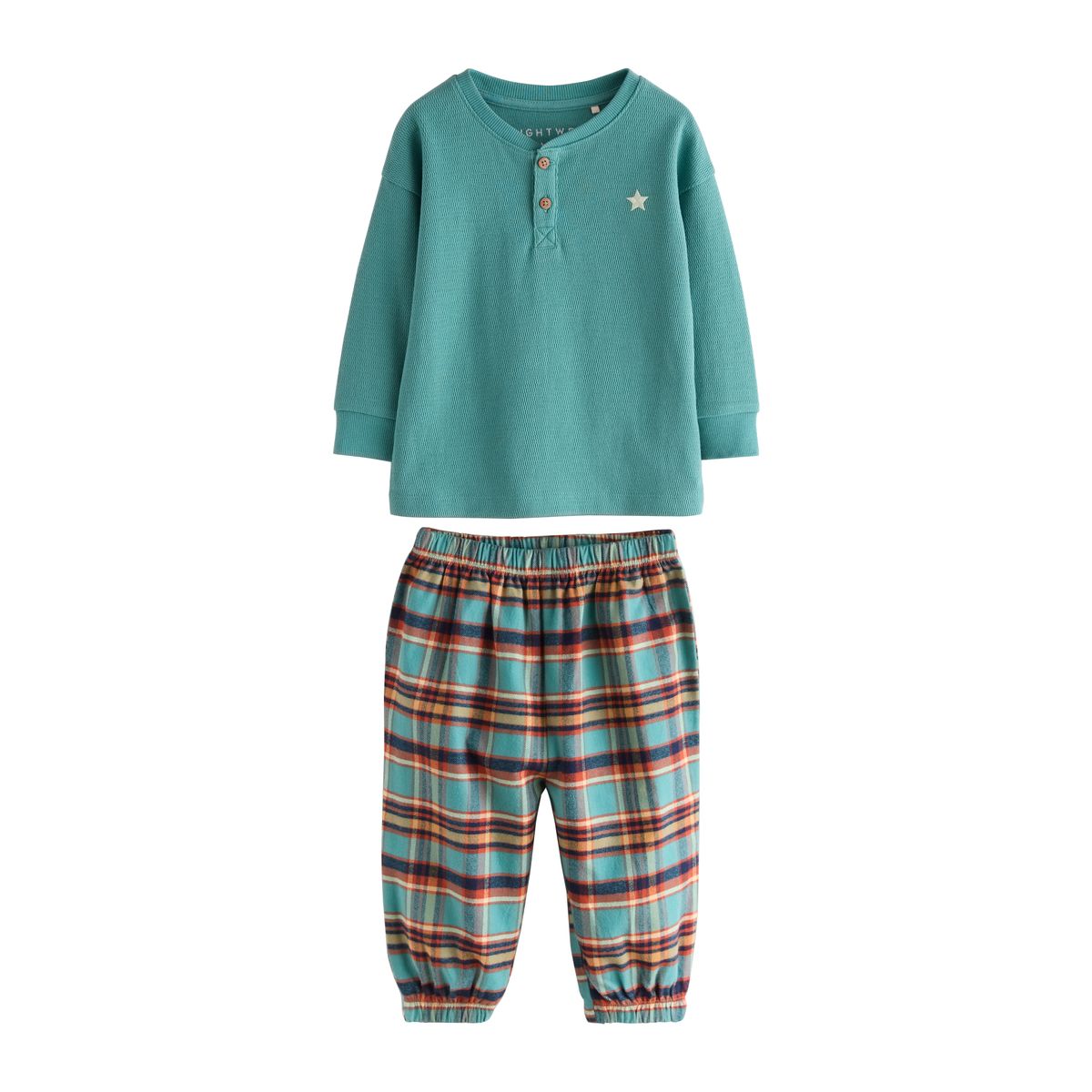Bas de pyjama tissé à carreaux, lot 3 bleu marine/ocre/turquoise, NEXT
