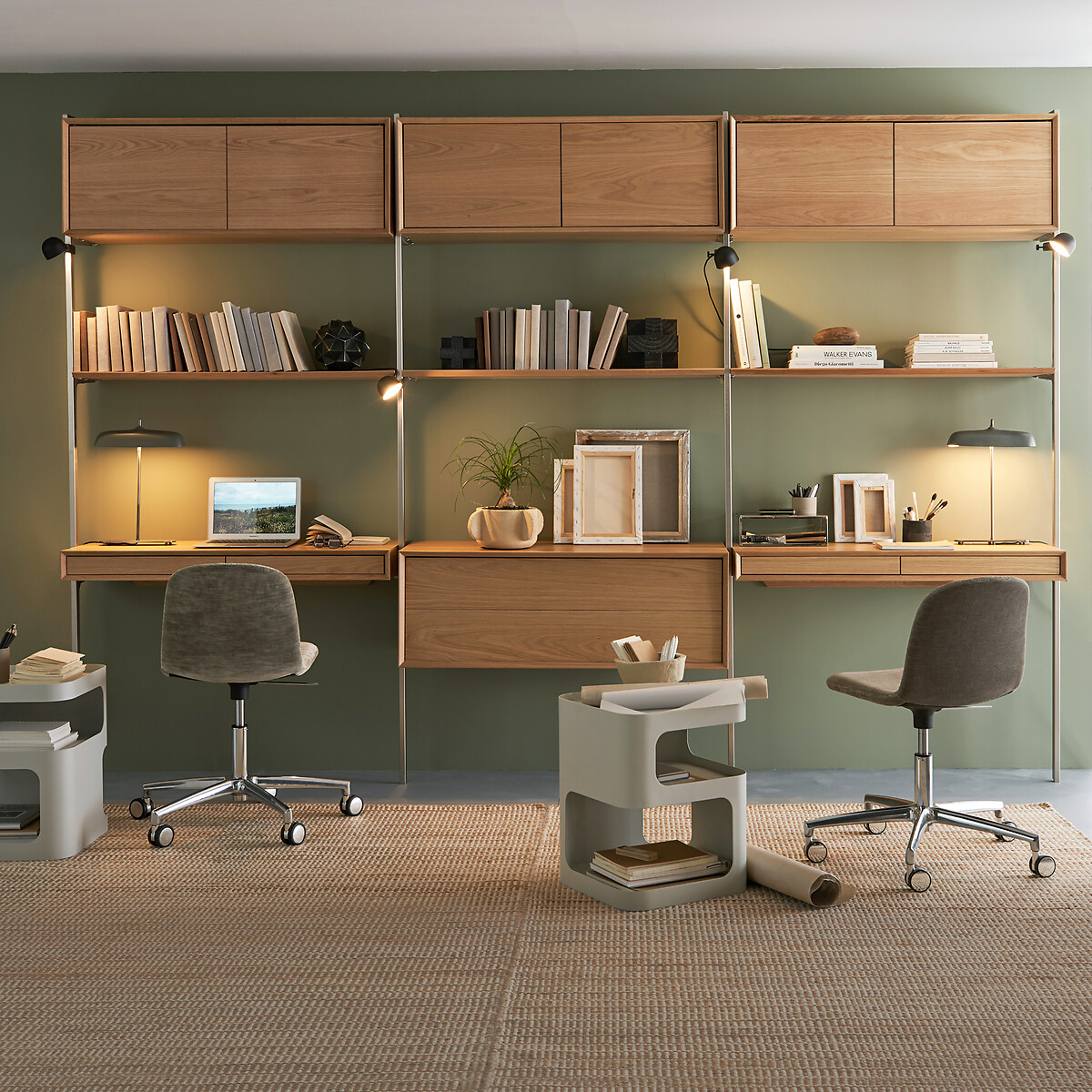 Bureau d'appoint L110 cm plaqué chêne Archivita XL chêne naturel, AM.PM