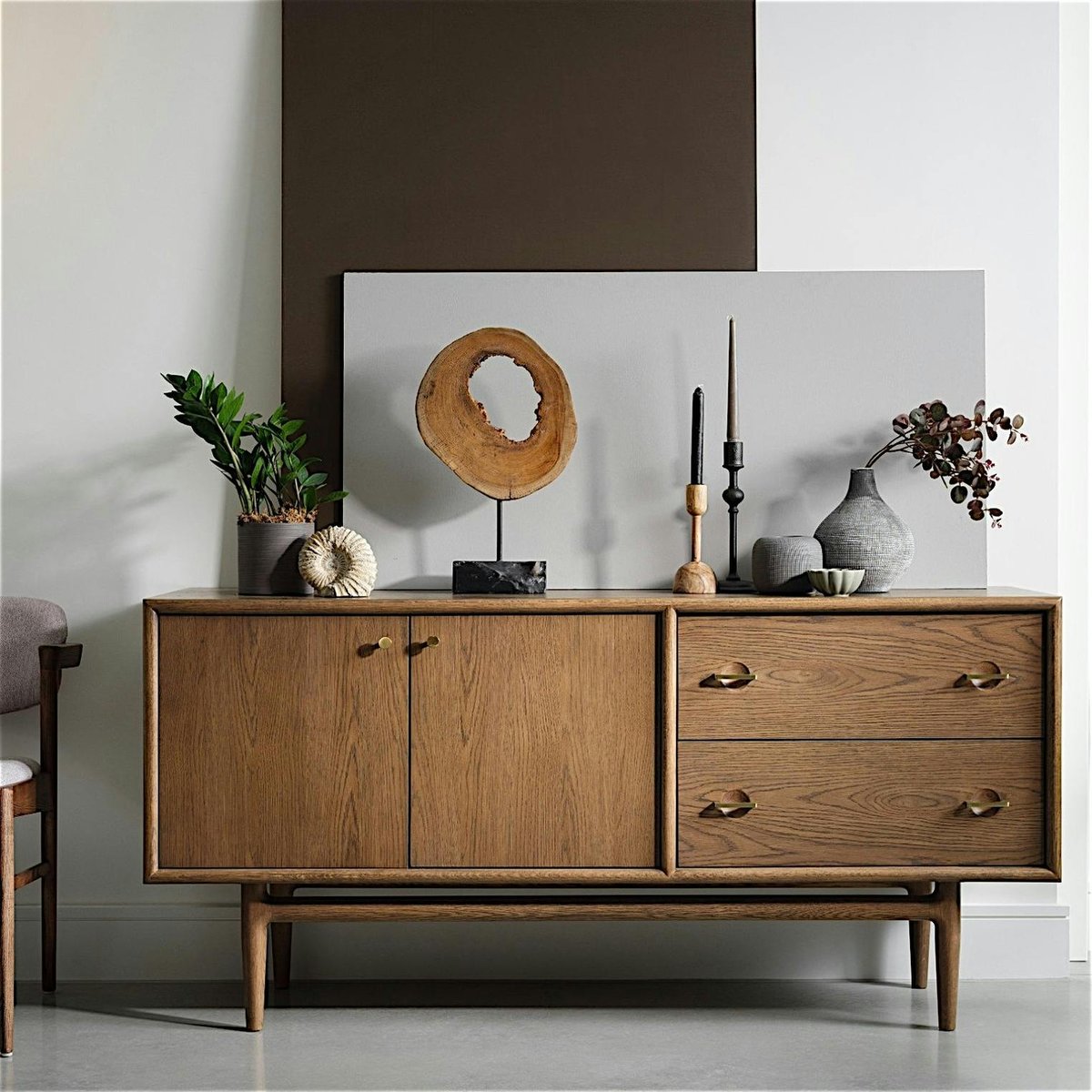 Buffet vintage en bois de chêne BRADFORD bois naturel, PIER IMPORT
