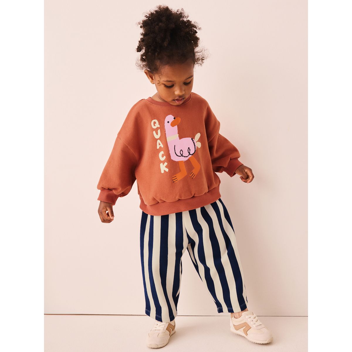 Haut manches longues/pantalon bouffant, 2 p canard rayé marine, NEXT