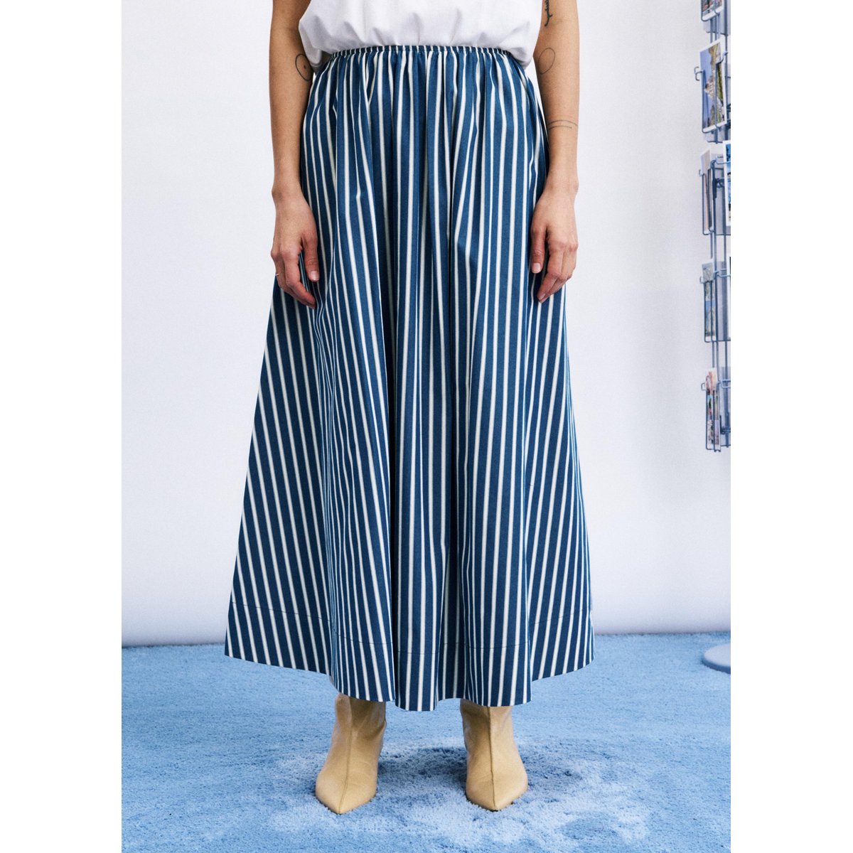 Jupe Kimolos en coton KIMOLOS bleu petrole, FRNCH