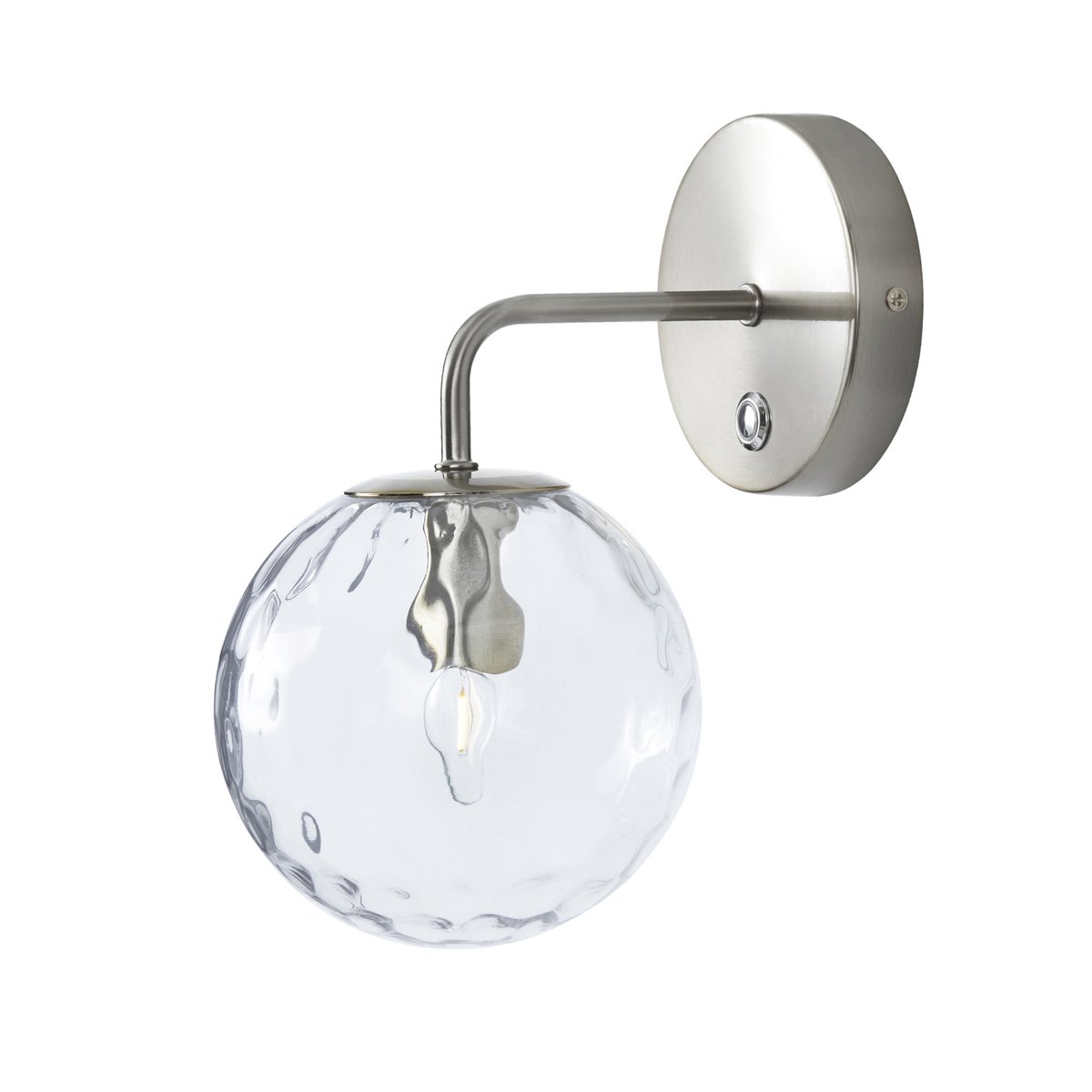 Applique murale avec variateur tactile et globe en verre clair, Gris couleur unique, TEAMSON HOME