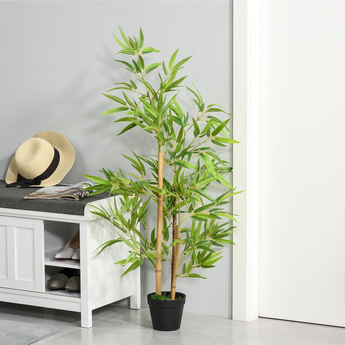 Bambou artificiel PE Vert vert, OUTSUNNY