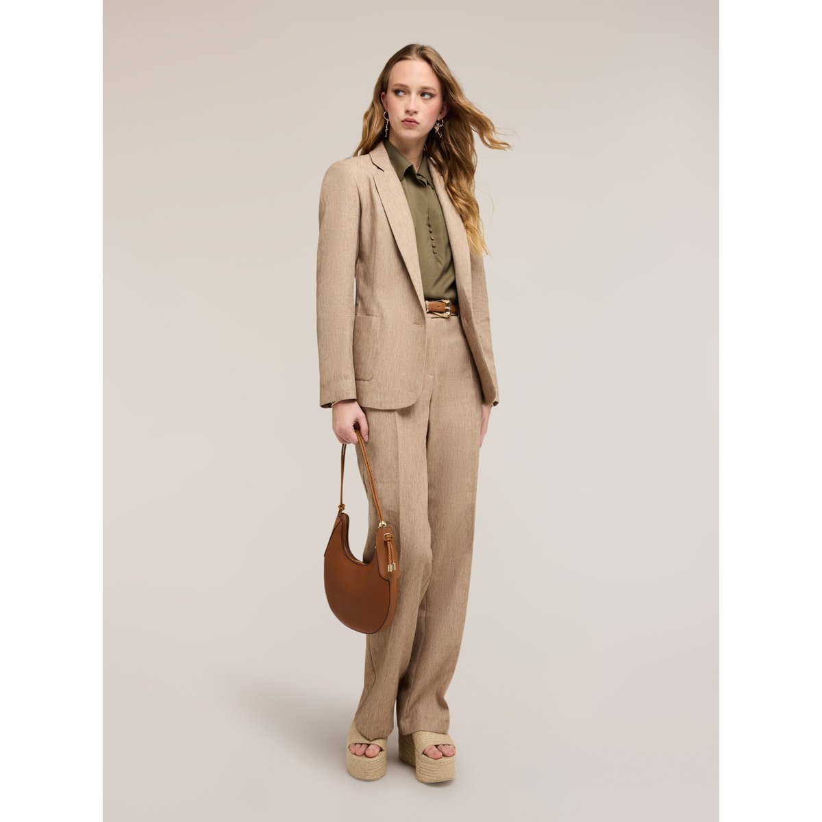 Pantalon palazzo beige, MOTIVI