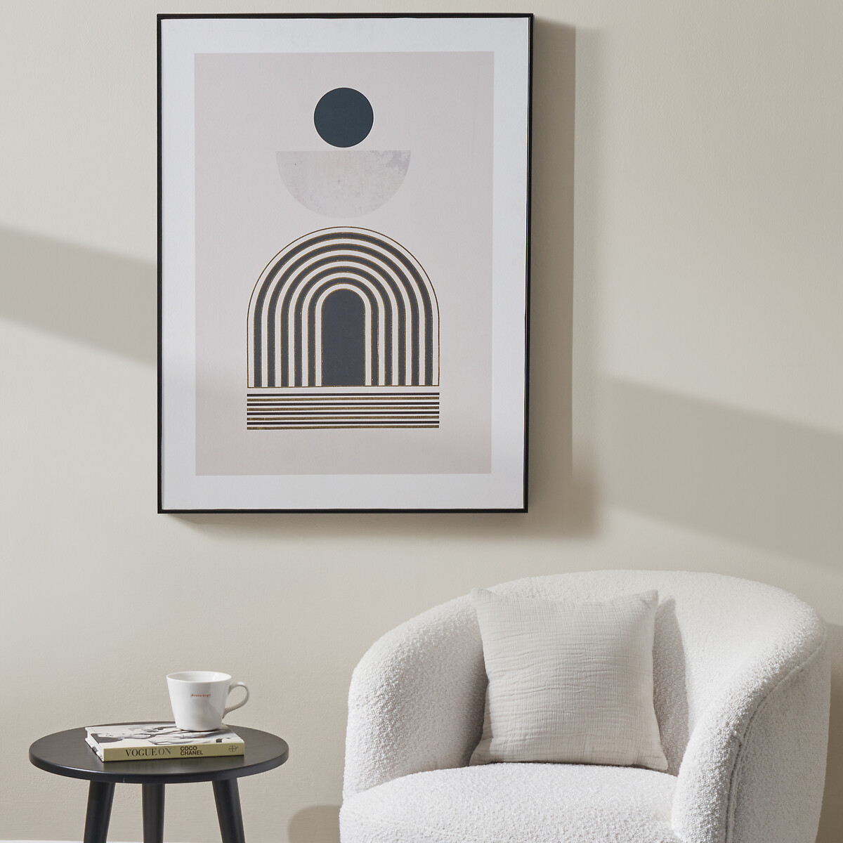 60x80cm Art Deco Print with Black Frame black/white/gold-coloured, ÉDITÉ