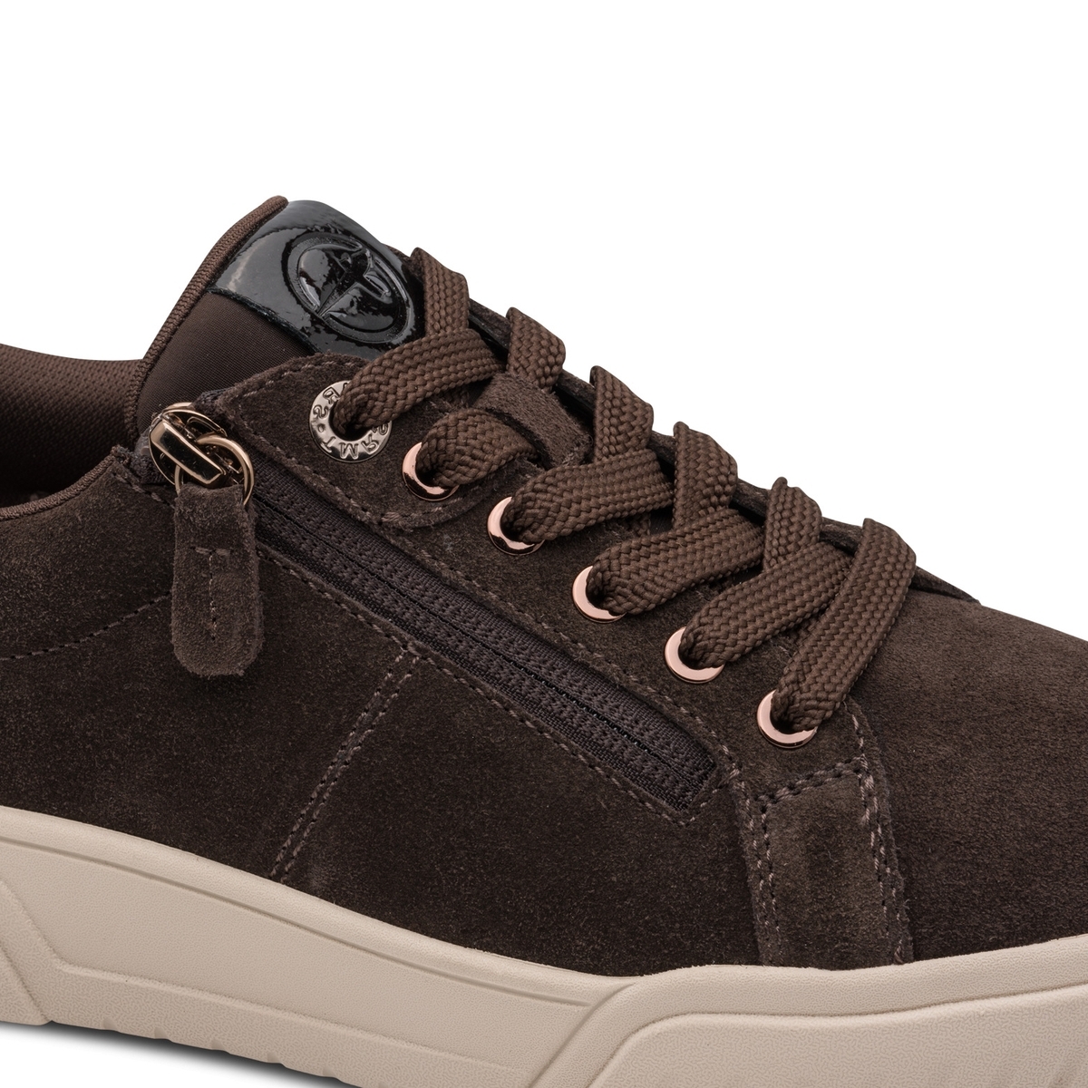 Basket talon bloc marron antilope combiné, TAMARIS