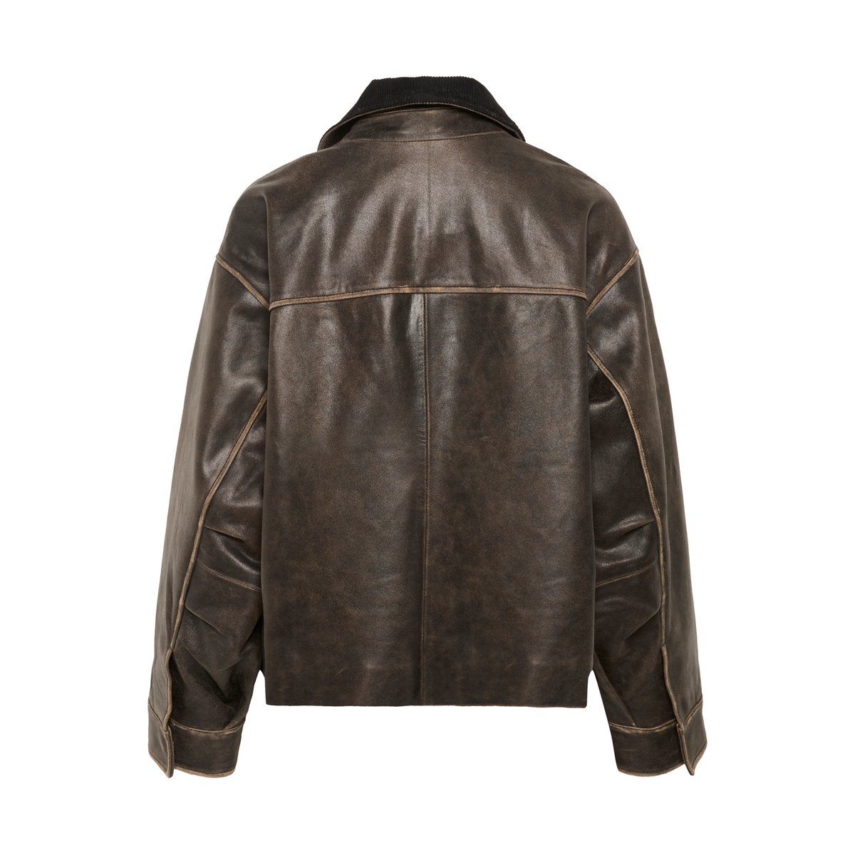 Veste en cuir marron chocolate torte, SOAKED IN LUXURY