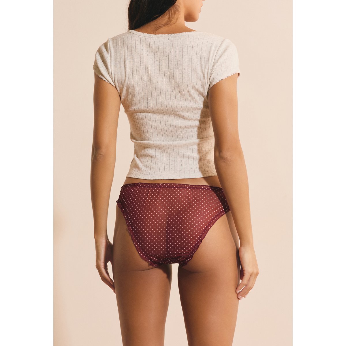 Culotte bloomer imprimée BLISS2 bordeaux grenat, ETAM