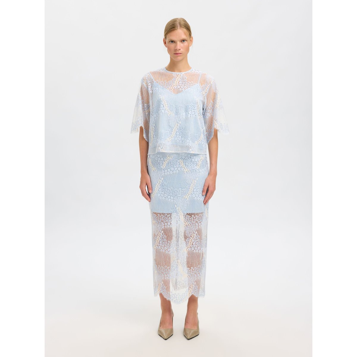 Jupe Mi-Longue cashmere blue, SELECTED