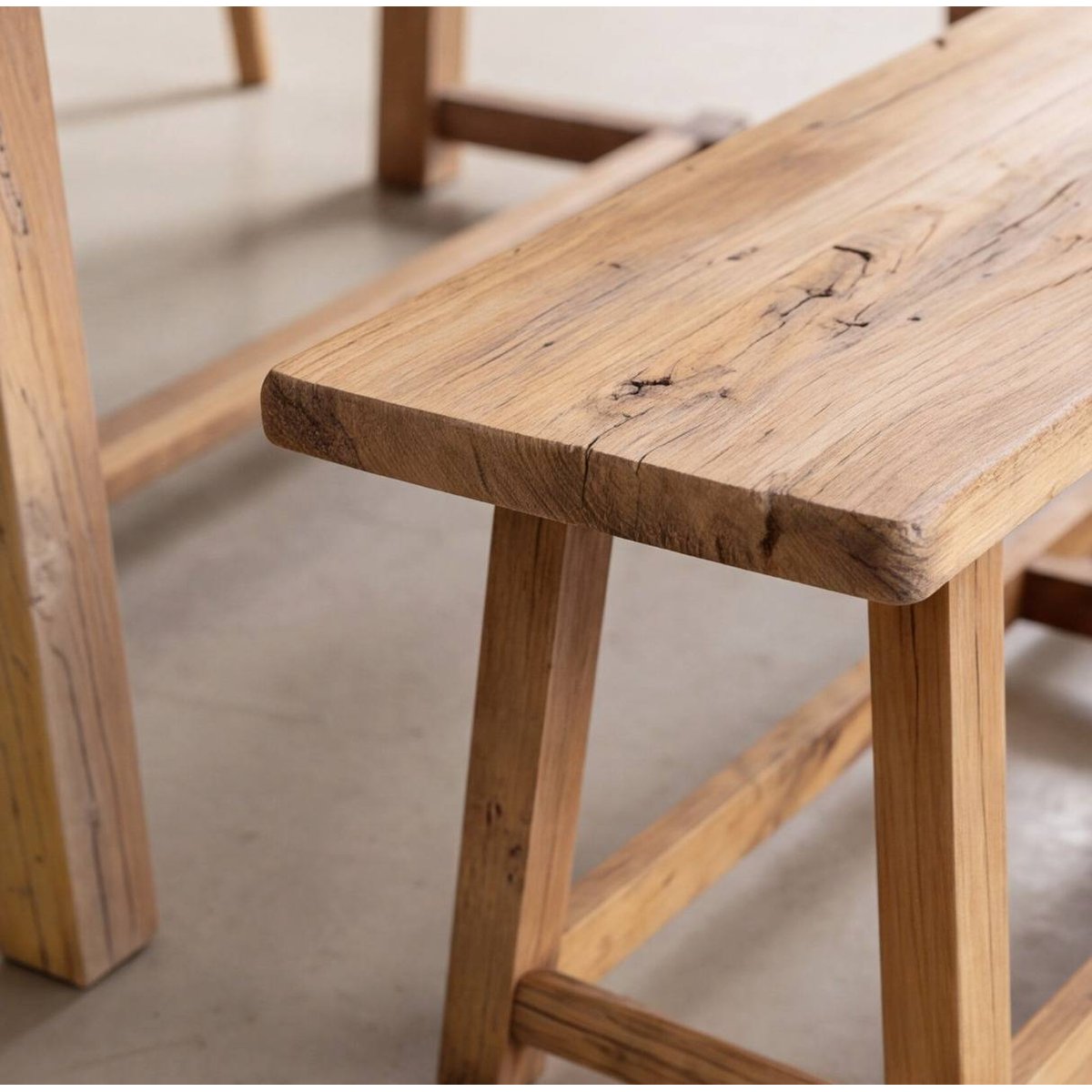 Banc en bois recyclé EURYDICE bois clair, MADE IN MEUBLES