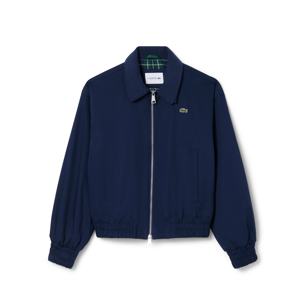 Giacca corta con cerniera e collo a polo navy, LACOSTE