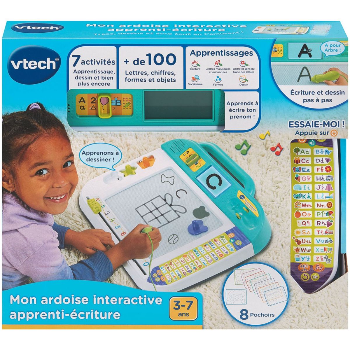 Jeu éducatif Mon ardoise interactive Apprenti écritur couleur unique, VTECH