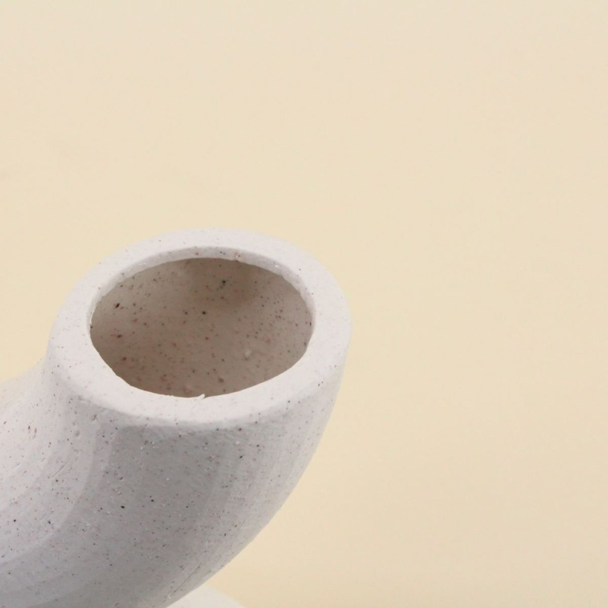 Vase en porcelaine 2 entrées, H21cm beige, ORNAMI