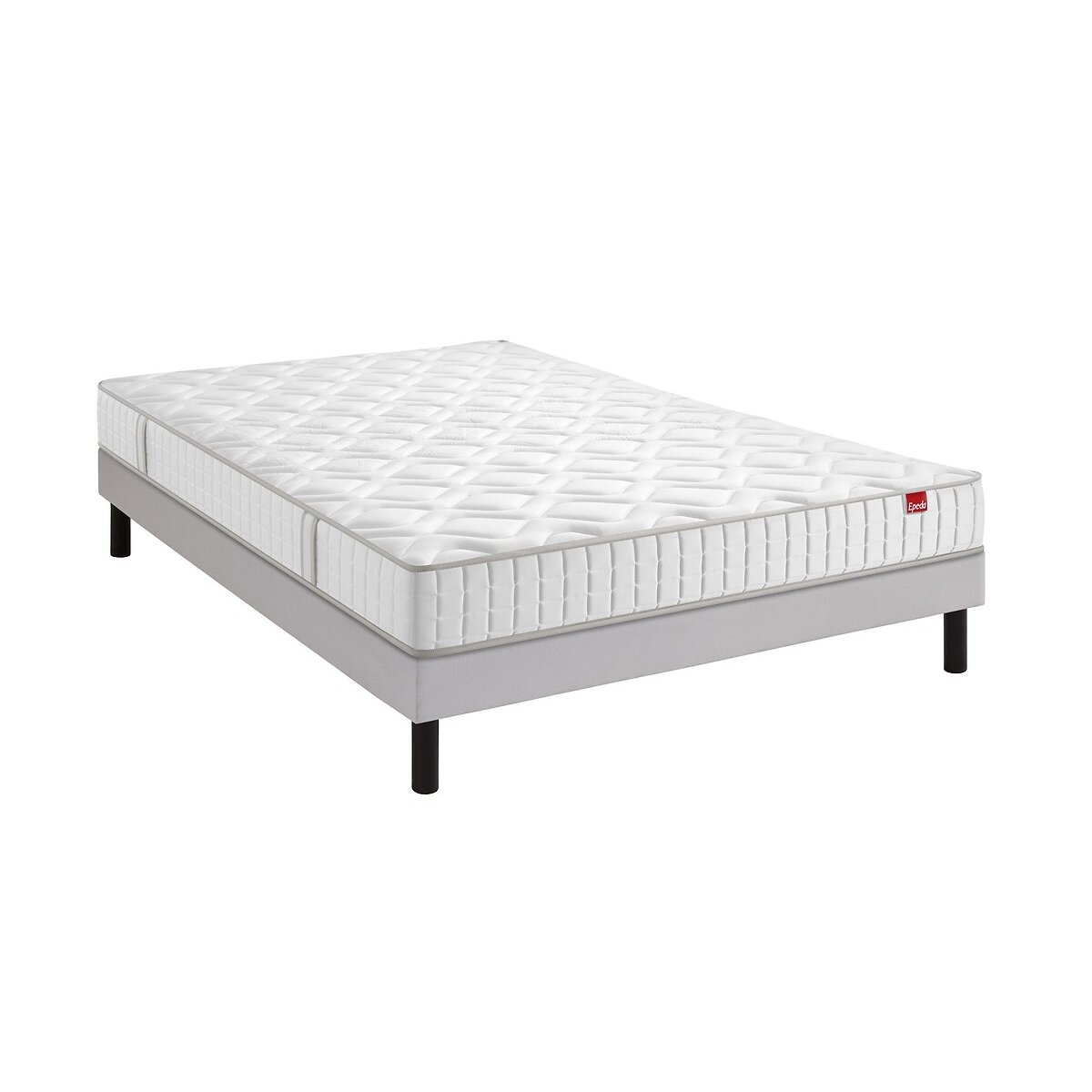Ensemble matelas 560 ressorts l'Originel + sommier tapissier gris souris, EPEDA