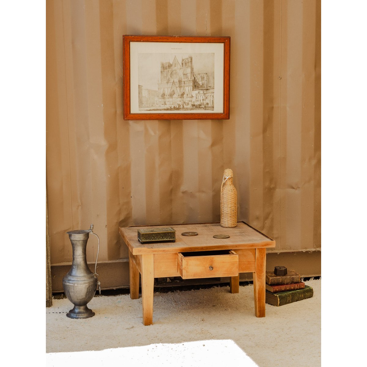 Table basse en bois Léonie N°1057 - Bon état bois clair, DEBONGOUT